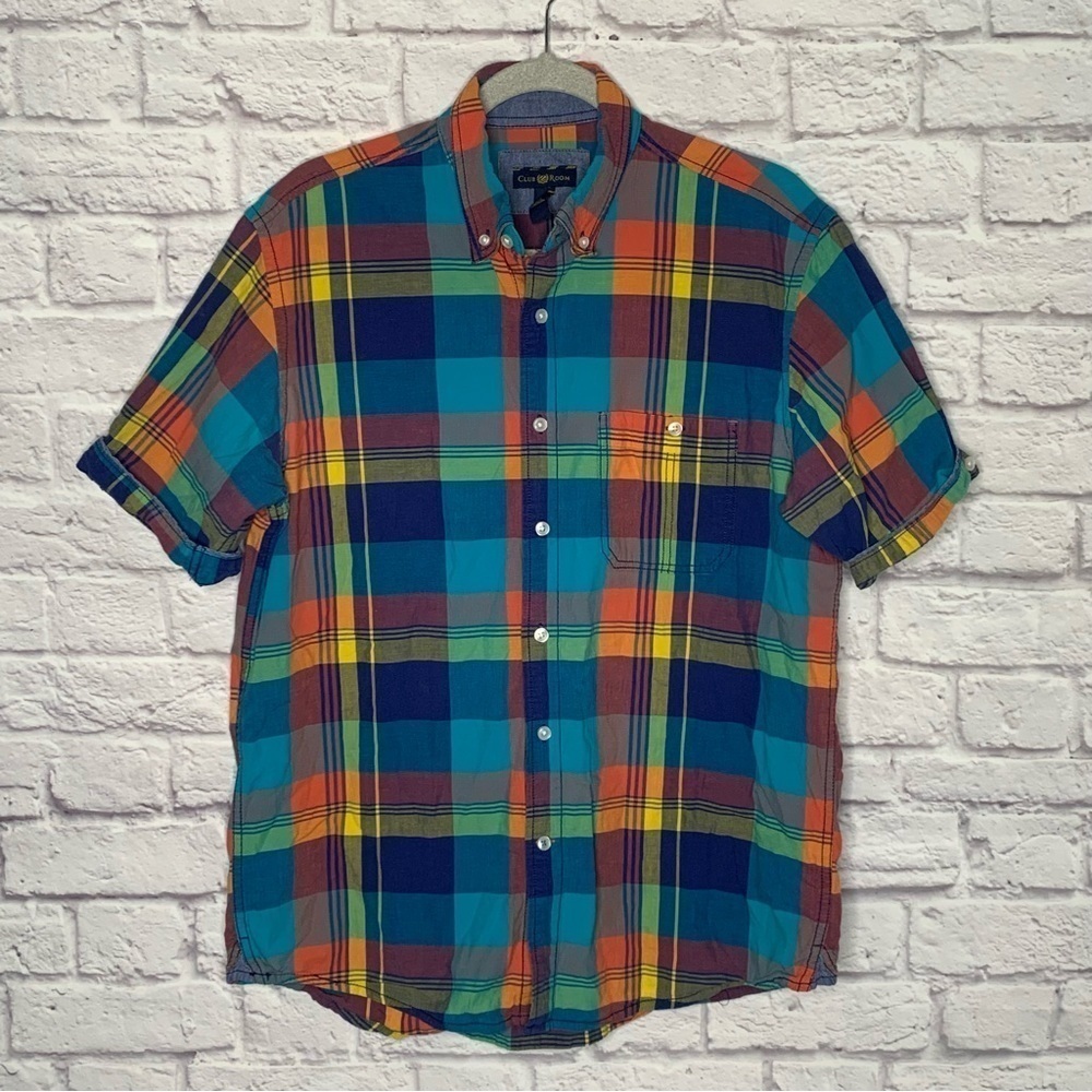 Club Room Mens Plaid Casual Button Down T-Shirt - Picture 4 of 11